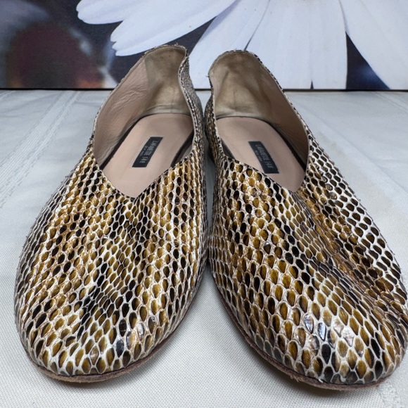 Lafayette 148 New York Snakeskin Ballet Flats | Handmade In Italy Size 38 1/2 - Picture 5 of 10